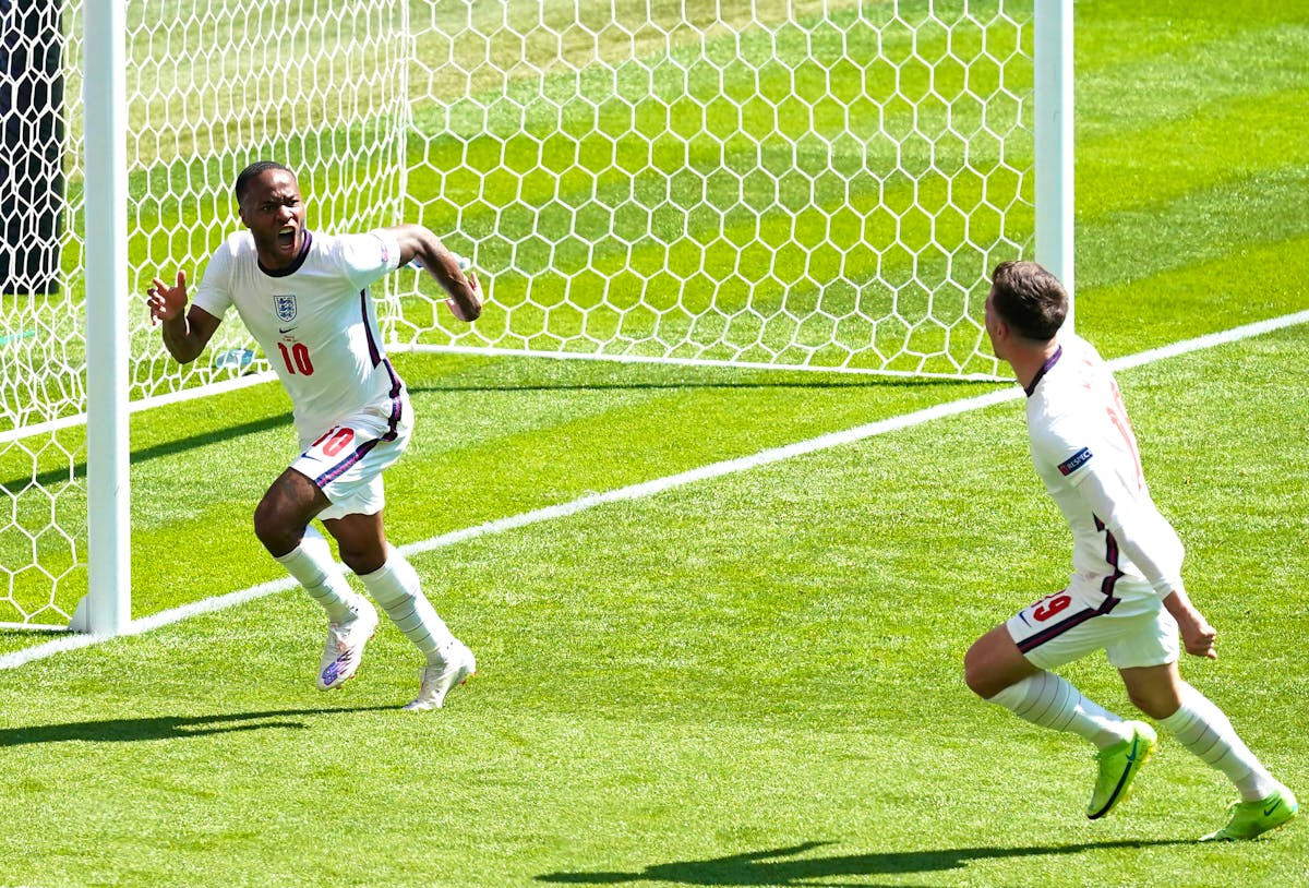 Raheem Sterling leads England to their first victory
